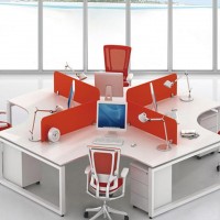 四人屏风办时尚简约办公桌板式现代4人屏风隔断办公室职员电脑桌