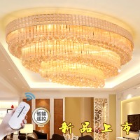 奢华大气长方形椭圆形LED吸顶灯水晶灯现代卧室灯客厅灯餐厅灯具